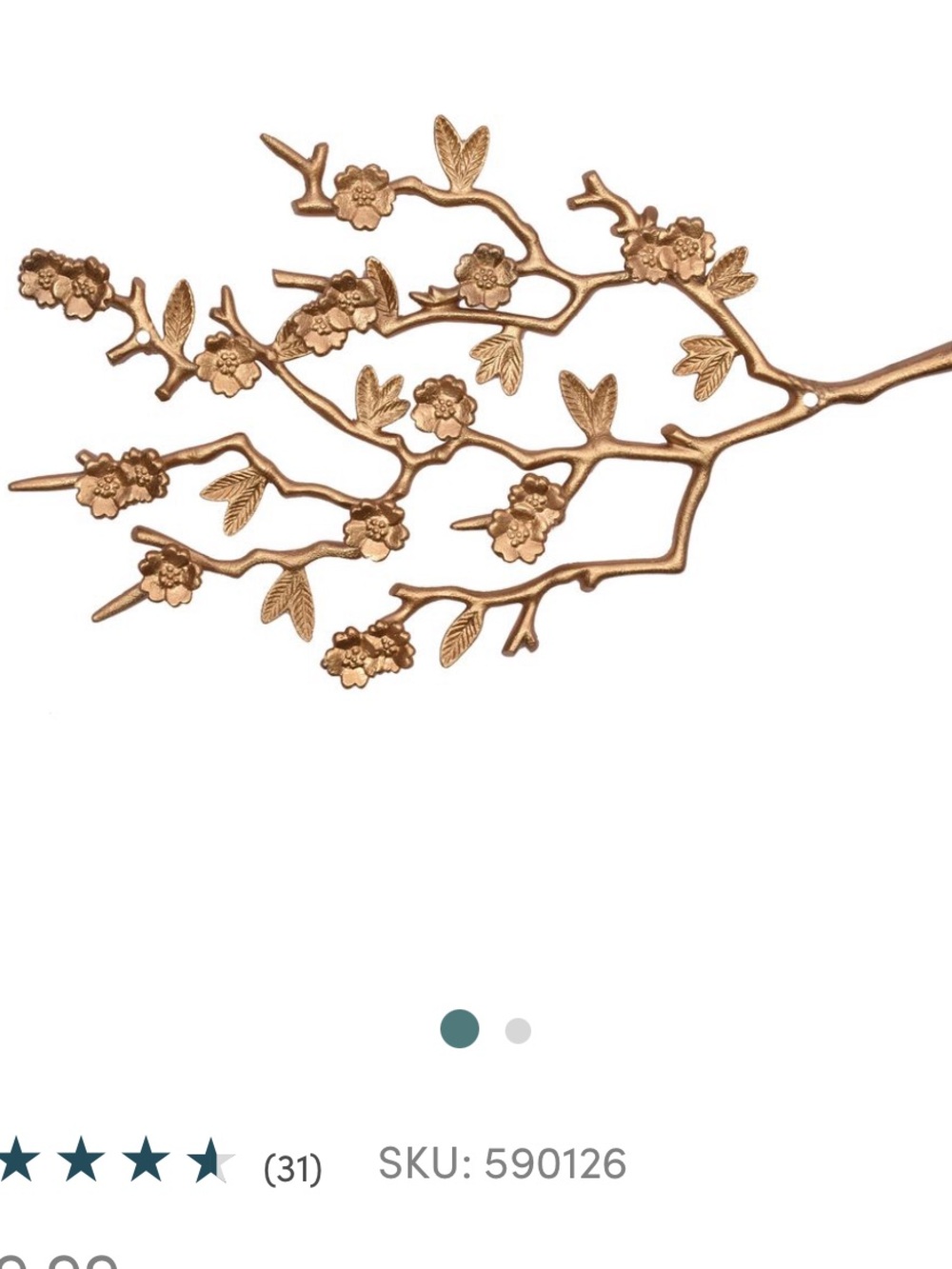 Decorative Blossom Wall Hook - Gold